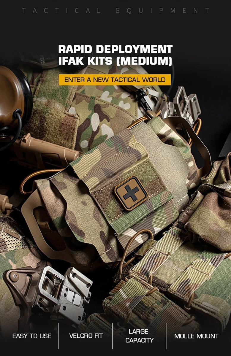 Sacoche pour ceinture tactique équipement IFAK Molle avec système en deux parties "Acewell Tactical - ACE - PH029" - Planète Rando