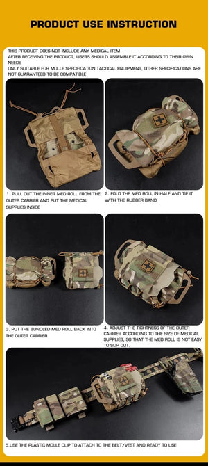 Sacoche pour ceinture tactique équipement IFAK Molle avec système en deux parties "Acewell Tactical - ACE - PH029" - Planète Rando