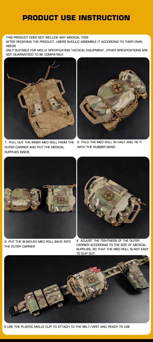 Sacoche pour ceinture tactique équipement IFAK Molle avec système en deux parties "Acewell Tactical - ACE - PH029" - Planète Rando