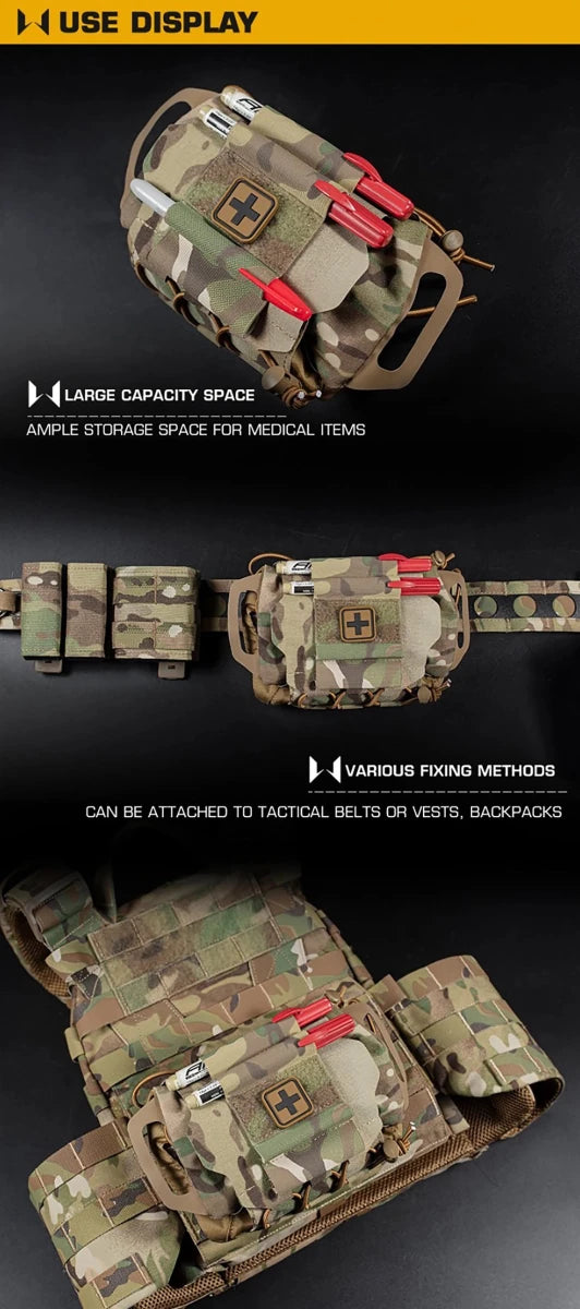 Sacoche pour ceinture tactique équipement IFAK Molle avec système en deux parties "Acewell Tactical - ACE - PH029" - Planète Rando