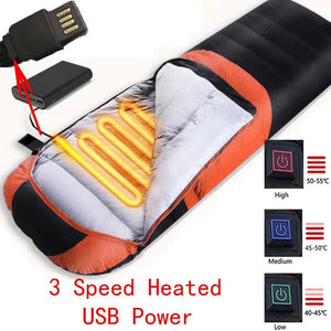 Sacs de couchage synthétique chauffant avec alimentation USB "DAWN TRIP - DM500" - Planète Rando
