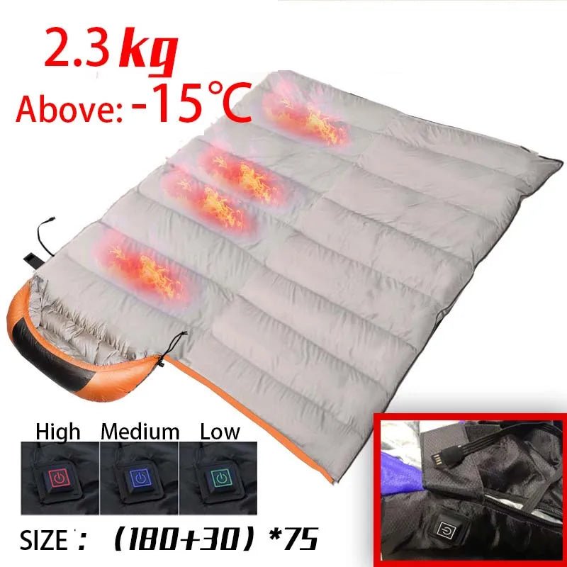 Sacs de couchage synthétique chauffant avec alimentation USB "DAWN TRIP - DM500" - Planète Rando