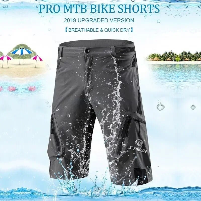 Short VTT / descente multi - poches respirant et déperlant pour adolescents et hommes "X - TIGER - MTBXT005" - Planète Rando