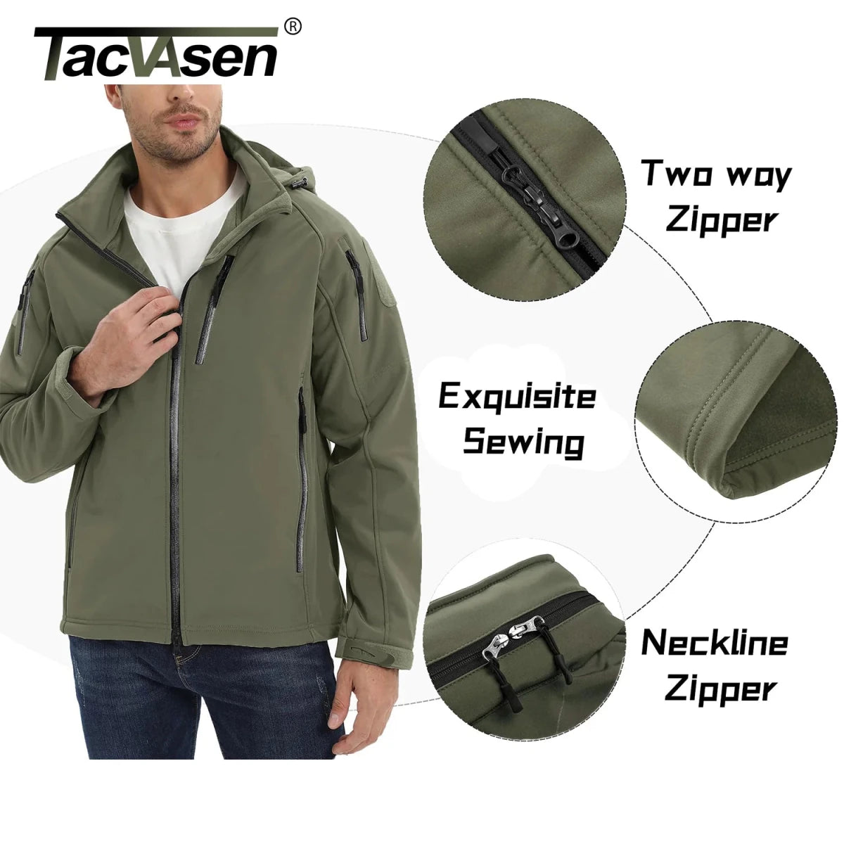 Softshell / polaire coupe - vent & imperméable à capuche "TACVASEN - LSTJ404" - Planète Rando