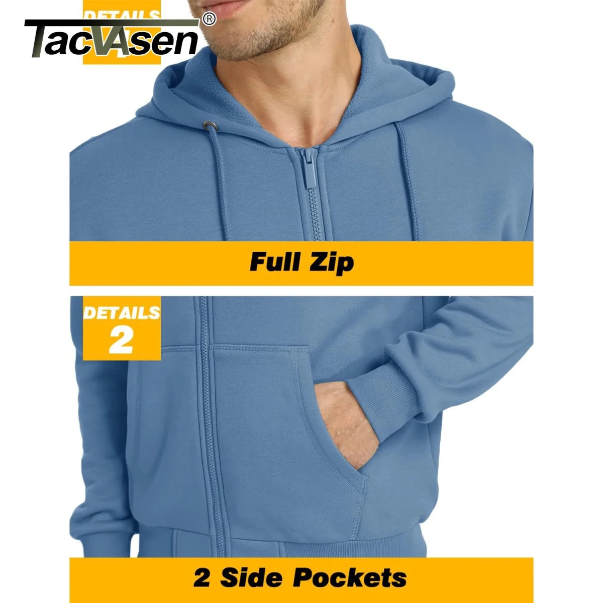 Sweat à capuche doublé polaire pour homme "TACVASEN - TJ597" - Planète Rando