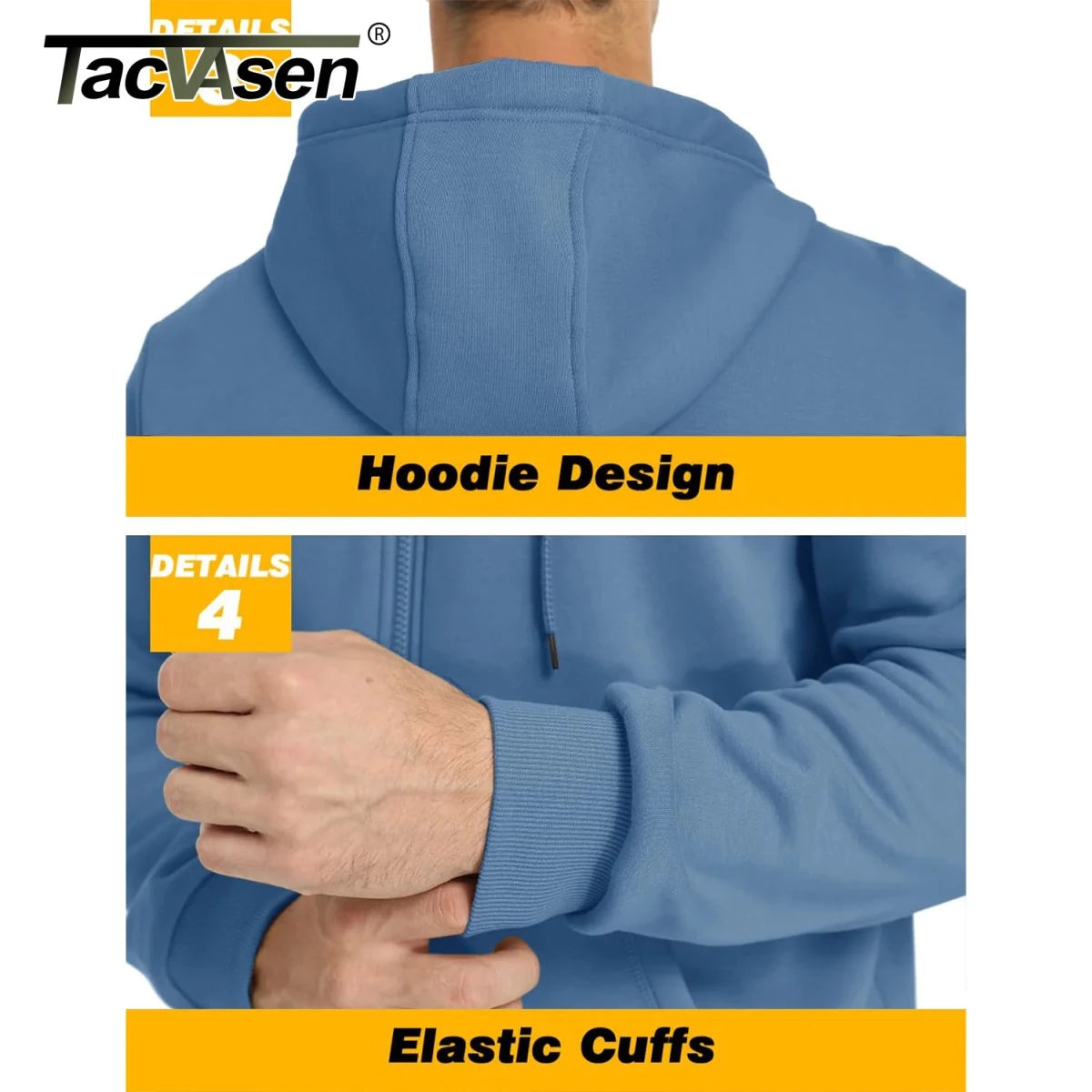 Sweat à capuche doublé polaire pour homme "TACVASEN - TJ597" - Planète Rando