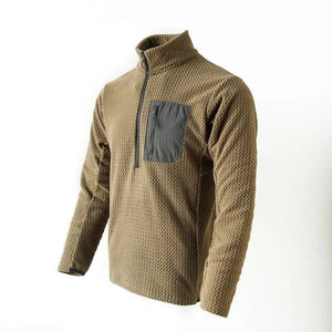 Sweat-shirt thermique / softshell polaire ondulée semi - zip manches longues unisexe "Flexstorm - FX100" - Planète Rando