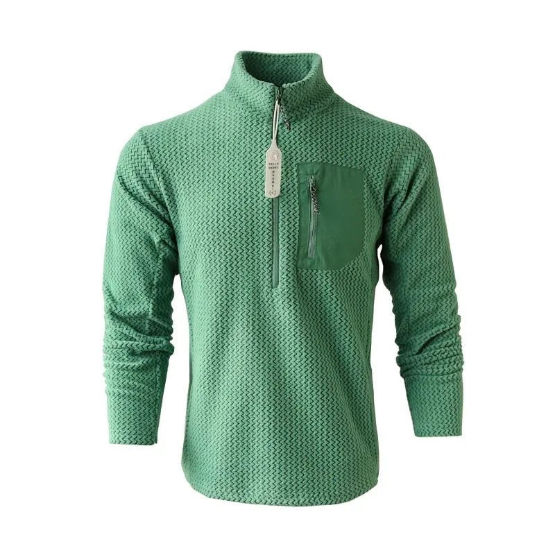 Sweat-shirt thermique / softshell polaire ondulée semi - zip manches longues unisexe "Flexstorm - FX100" - Planète Rando