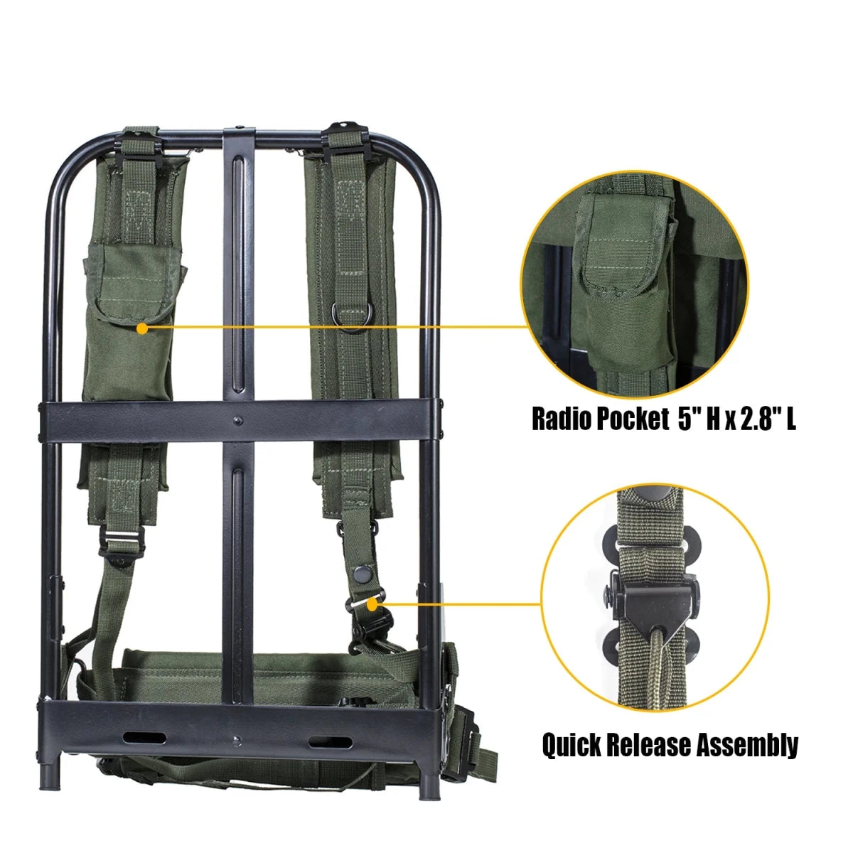 Système de cadre en aluminium pour sac à dos avec coussinet rénal et ceinture abdominale "AKmax - Alice Frame" - Planète Rando