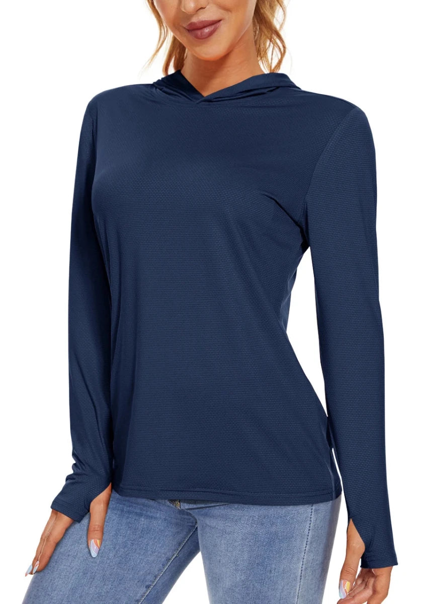 T-shirt à capuche avec protection UV/solaire UPF 50+ "TACVASEN - TS251" - Planète Rando