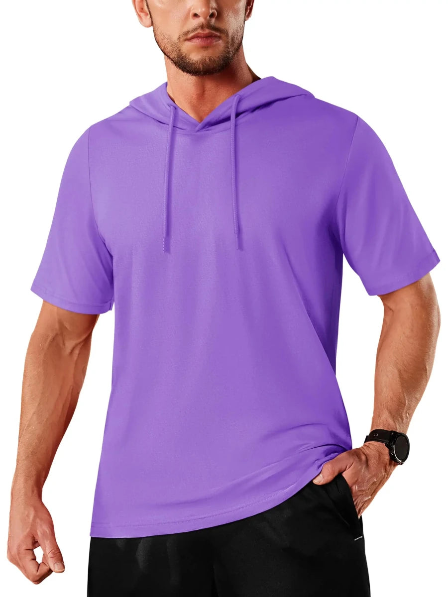 T-shirt à capuche légers en coton pour l'été, manches courtes "TACVASEN - TS300" - Planète Rando