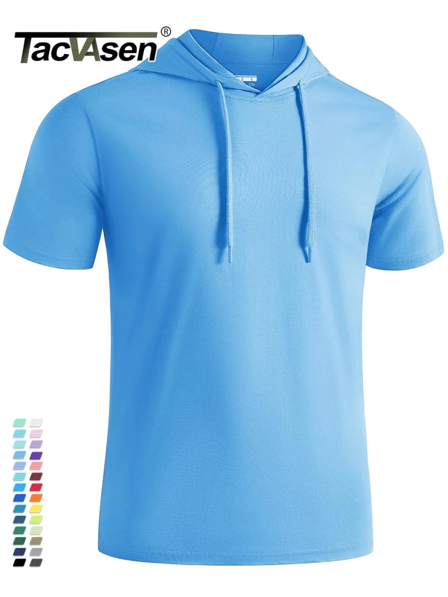 T-shirt à capuche légers en coton pour l'été, manches courtes "TACVASEN - TS300" - Planète Rando