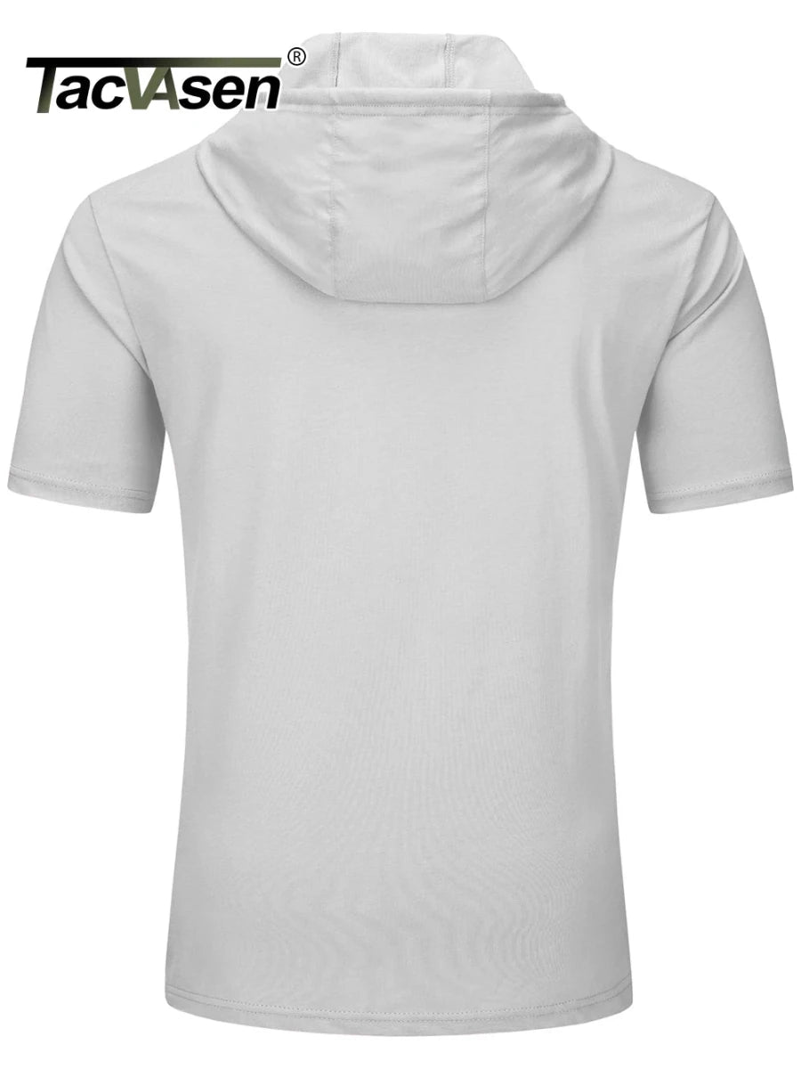 T-shirt à capuche légers en coton pour l'été, manches courtes "TACVASEN - TS300" - Planète Rando