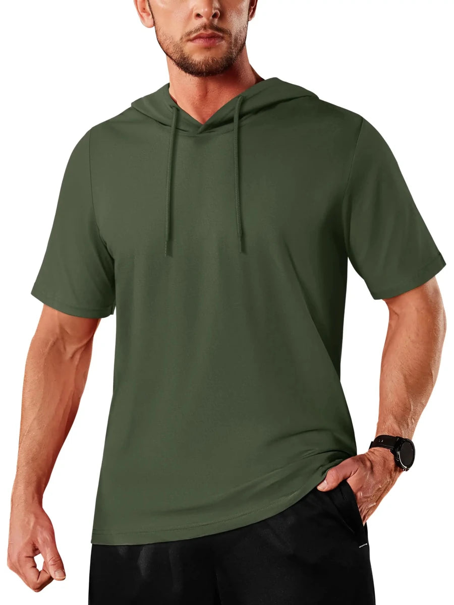 T-shirt à capuche légers en coton pour l'été, manches courtes "TACVASEN - TS300" - Planète Rando