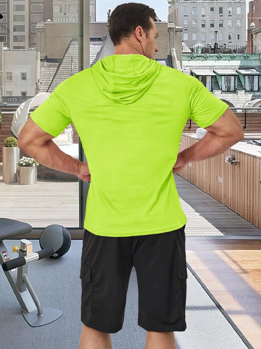 T-shirt à capuche légers en coton pour l'été, manches courtes "TACVASEN - TS300" - Planète Rando