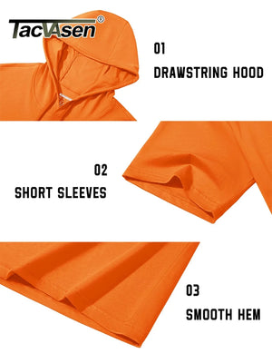 T-shirt à capuche légers en coton pour l'été, manches courtes "TACVASEN - TS300" - Planète Rando