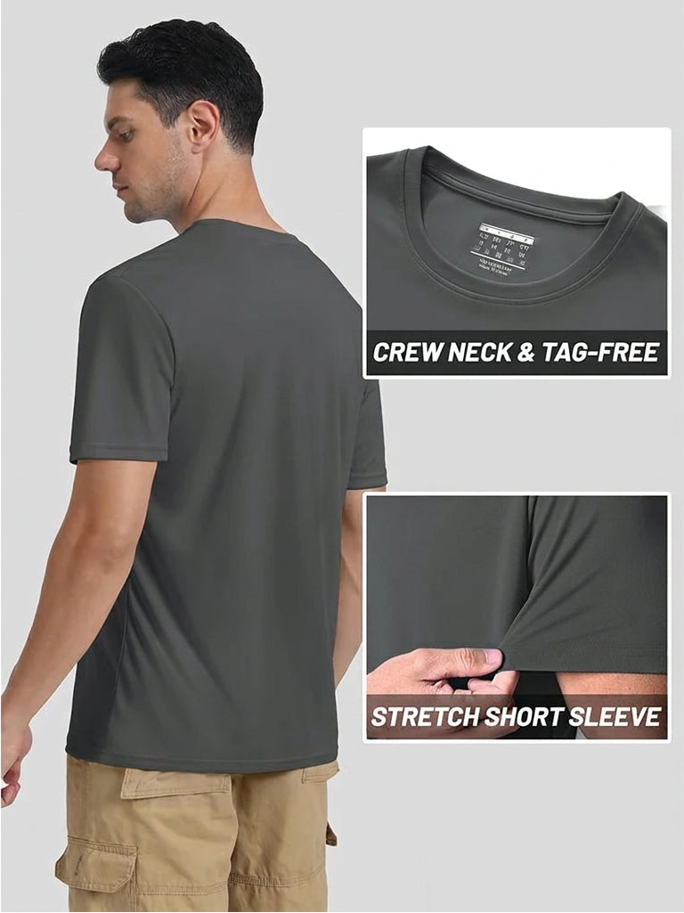 T-shirt manches courtes anti - UV UPF 50+ à col rond homme "TACVASEN - TS204" - Planète Rando