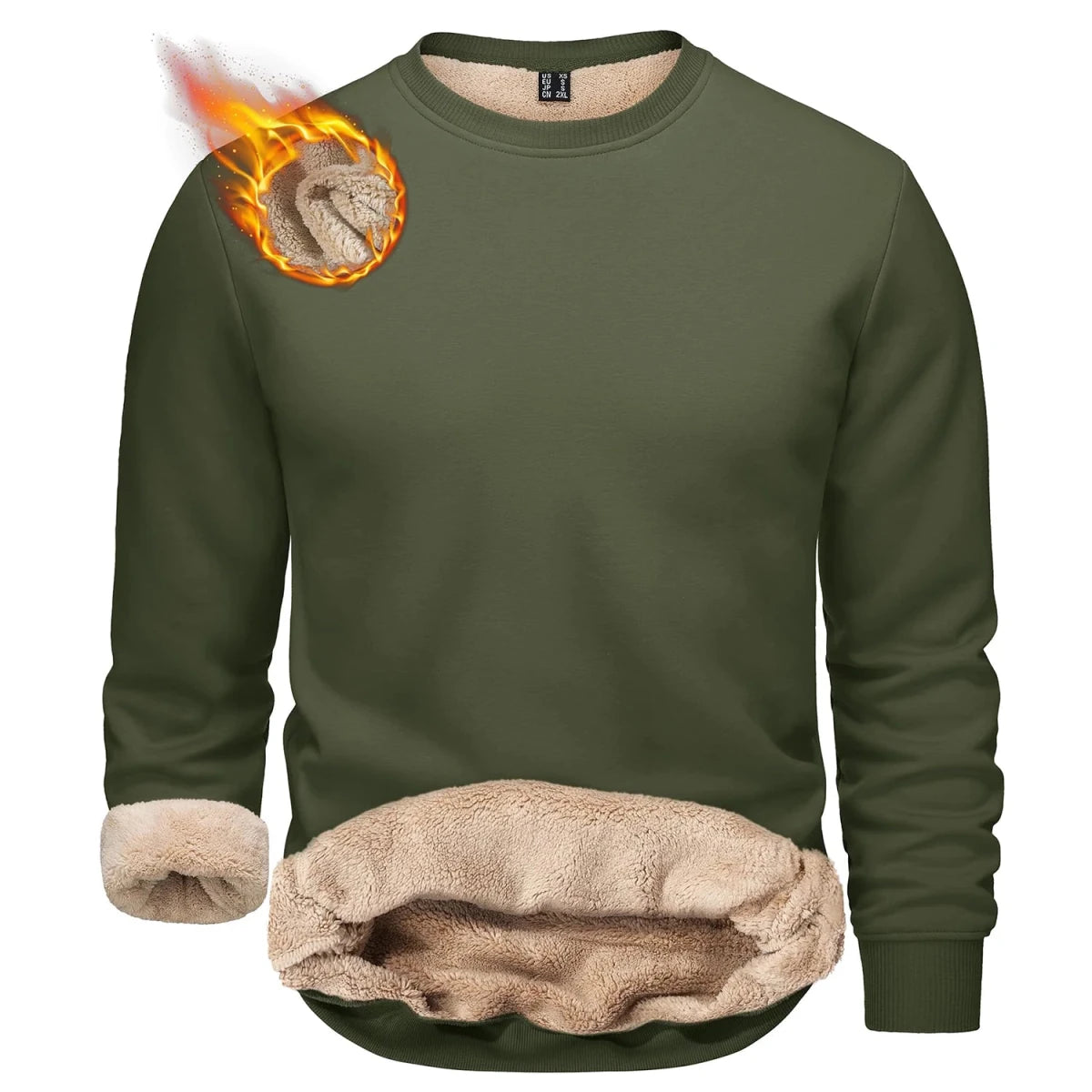 T-shirt polaire / sweat-shirt d'hiver à col rond pour homme "TACVASEN - TJ558D - 2" - Planète Rando