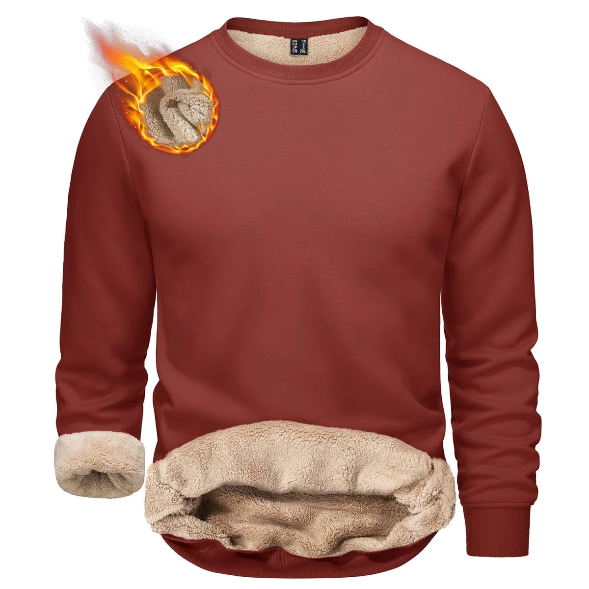 T-shirt polaire / sweat-shirt d'hiver à col rond pour homme "TACVASEN - TJ558D - 2" - Planète Rando