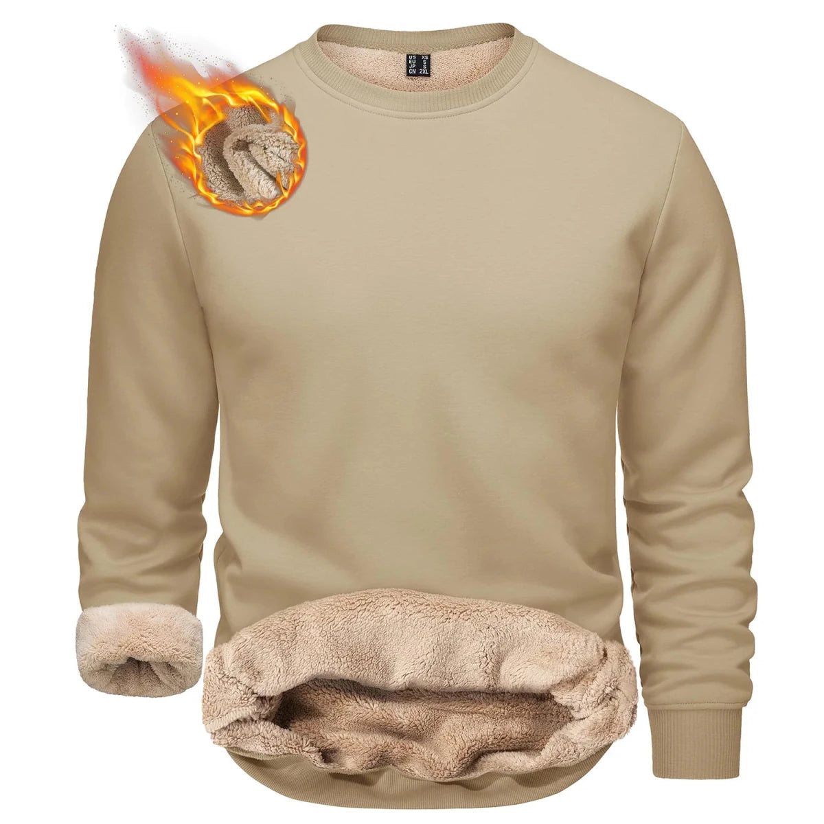 T-shirt polaire / sweat-shirt d'hiver à col rond pour homme "TACVASEN - TJ558D - 2" - Planète Rando