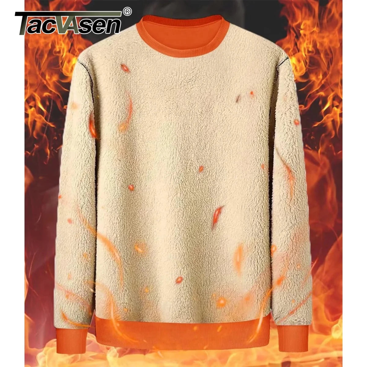 T-shirt polaire / sweat-shirt d'hiver à col rond pour homme "TACVASEN - TJ558D - 2" - Planète Rando