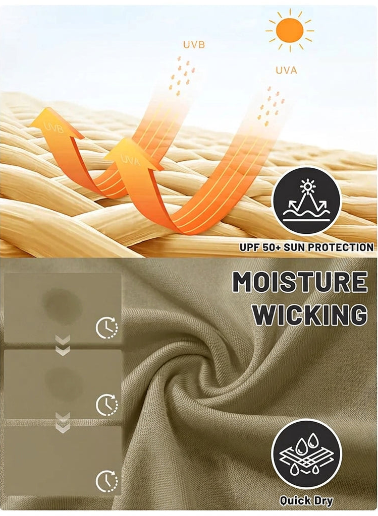 T-shirt strech avec protection solaire UPF 50+ à séchage rapide "TACVASEN - TS132" - Planète Rando
