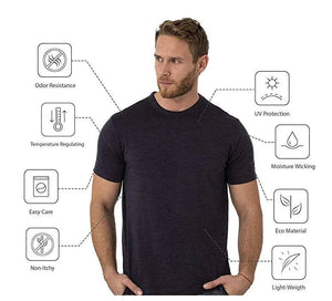 T-shirt technique 100 % laine mérinos à séchage rapide et anti - odeurs pour homme "SERBEWAY - SW200" - Planète Rando