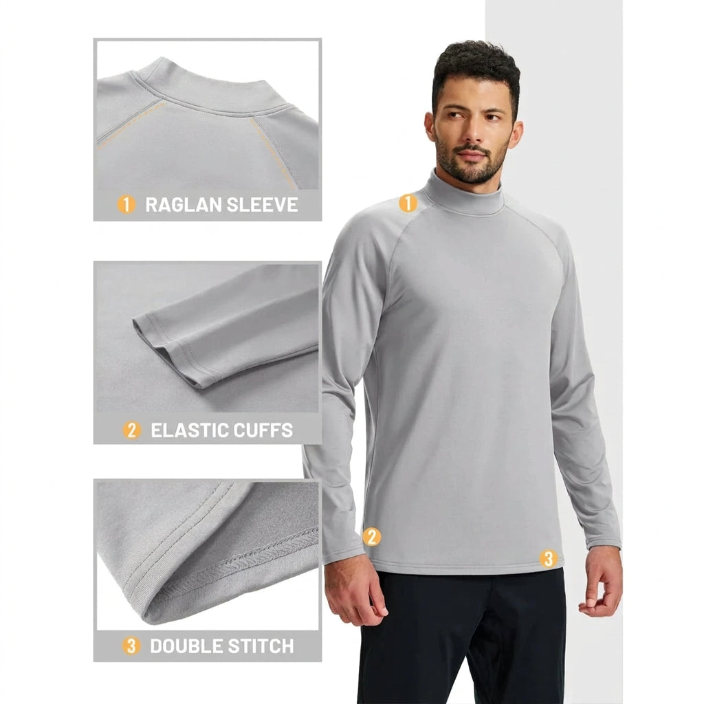 T-shirt thermique polaire à col roulé 4 way strech pour homme "TACVASEN - CTA22" - Planète Rando