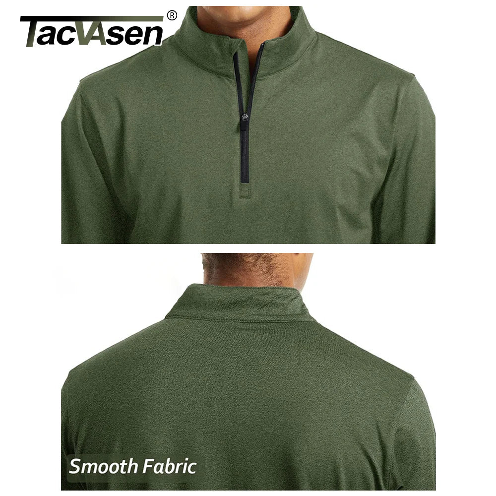 T-shirt thermique / sweat-shirt polaire à fermeture éclair 1/4 et manches longues pour homme "TACVASEN - LSTJ502" - Planète Rando
