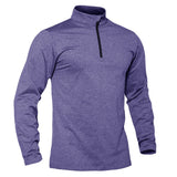 T-shirt thermique / sweat-shirt polaire à fermeture éclair 1/4 et manches longues pour homme "TACVASEN - LSTJ502" - Planète Rando
