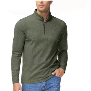 T-shirt thermique / sweat-shirt polaire à fermeture éclair 1/4 et manches longues pour homme "TACVASEN - LSTJ502" - Planète Rando