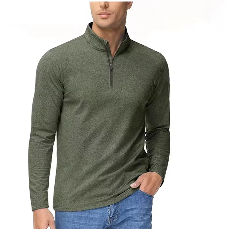 T-shirt thermique / sweat-shirt polaire à fermeture éclair 1/4 et manches longues pour homme "TACVASEN - LSTJ502" - Planète Rando