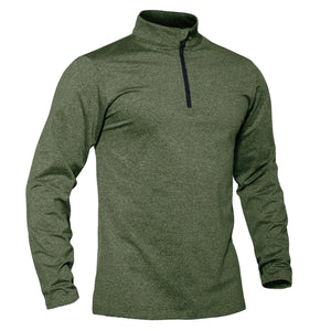 T-shirt thermique / sweat-shirt polaire à fermeture éclair 1/4 et manches longues pour homme "TACVASEN - LSTJ502" - Planète Rando