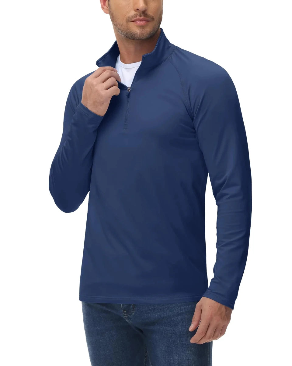 T-shirt thermique / sweat-shirt polaire à fermeture éclair 1/4 et manches longues pour homme "TACVASEN - TS321" - Planète Rando