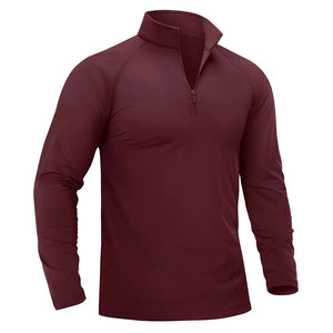 T-shirt thermique / sweat-shirt polaire à fermeture éclair 1/4 et manches longues pour homme "TACVASEN - TS321" - Planète Rando