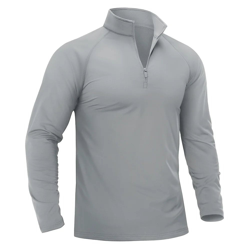 T-shirt thermique / sweat-shirt polaire à fermeture éclair 1/4 et manches longues pour homme "TACVASEN - TS321" - Planète Rando