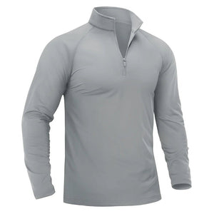 T-shirt thermique / sweat-shirt polaire à fermeture éclair 1/4 et manches longues pour homme "TACVASEN - TS321" - Planète Rando