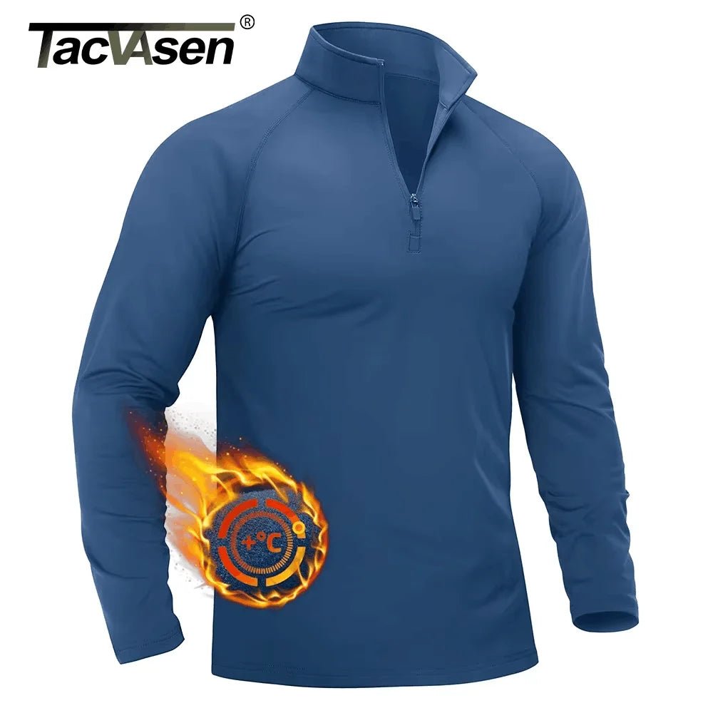 T-shirt thermique / sweat-shirt polaire à fermeture éclair 1/4 et manches longues pour homme "TACVASEN - TS321" - Planète Rando