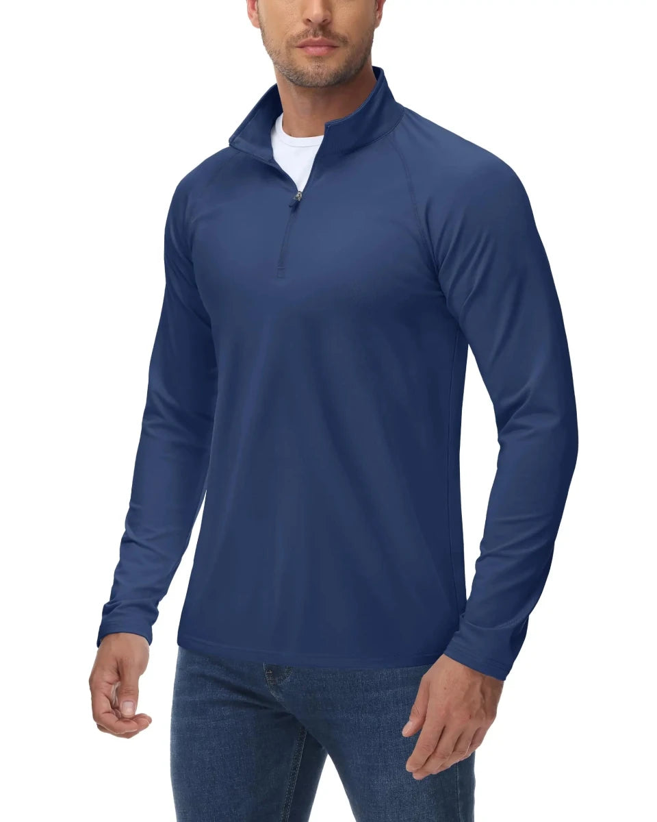 T-shirt thermique / sweat-shirt polaire à fermeture éclair 1/4 et manches longues pour homme "TACVASEN - TS321" - Planète Rando