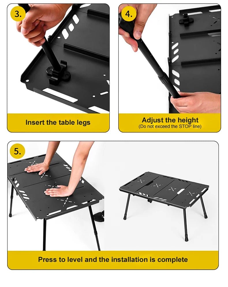 Table tactique d'extérieur pliante, légère et multifonctionnelle 3kg "WESTTUNE - Tactical table ST15" - Planète Rando