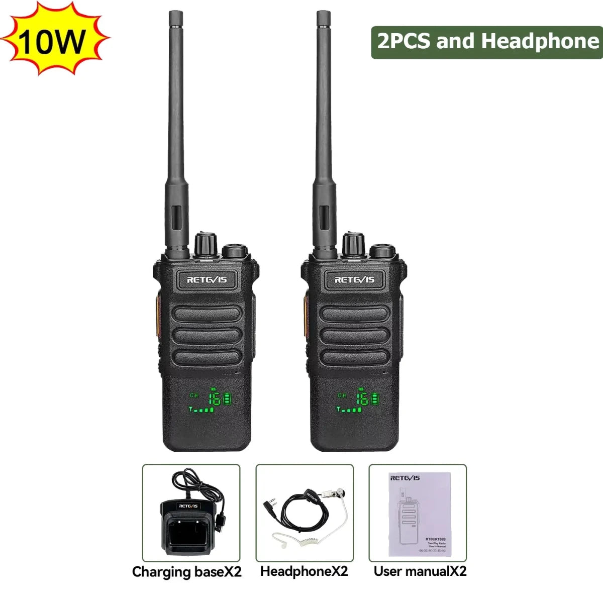 Talkie - walkie / radio bidirectionnelle longue portée de 3 à 5km "Retevis - RT86" - Planète Rando