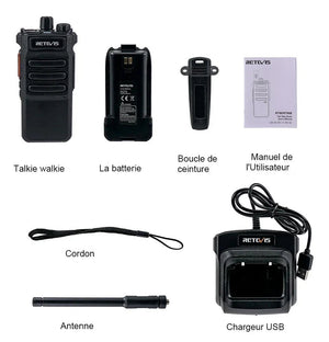 Talkie - walkie / radio bidirectionnelle longue portée de 3 à 5km "Retevis - RT86" - Planète Rando