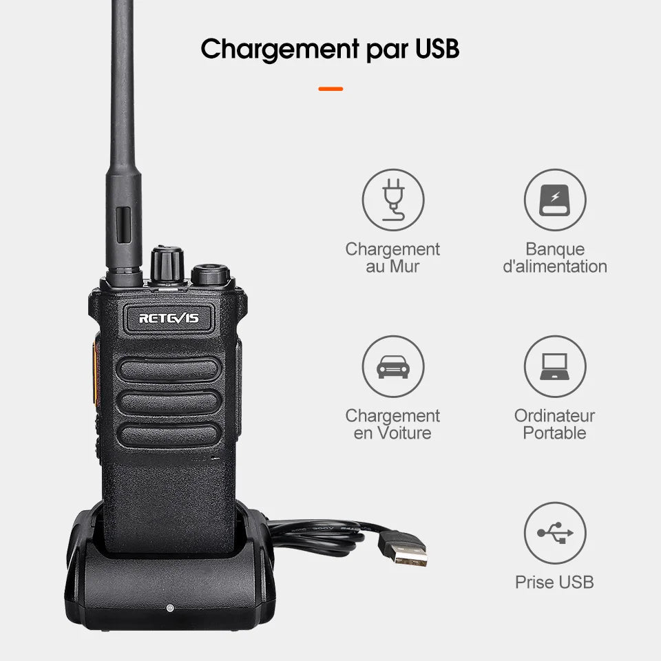 Talkie - walkie / radio bidirectionnelle longue portée de 3 à 5km "Retevis - RT86" - Planète Rando