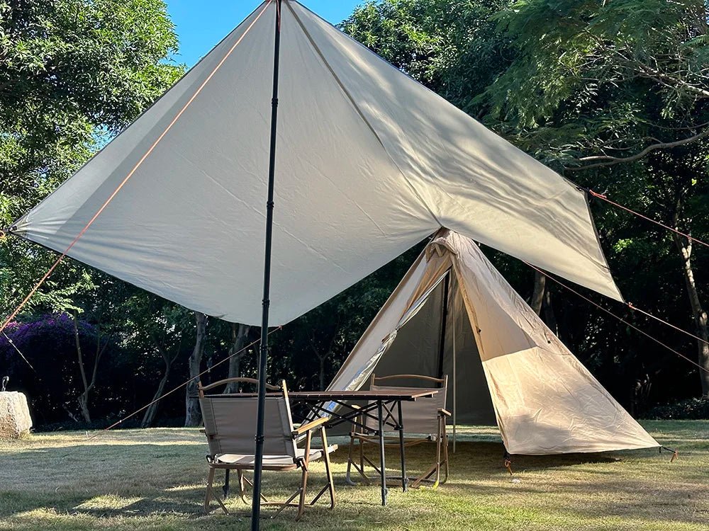 Tarp anti UV UPF 50+ / bâche de camping imperméable jusqu'à 3*5M "Top lander - Camping tarp" - Planète Rando