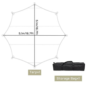 Tarp / bâche de camping étanche de 5,1 x 5,1 m "Top Lander - Camping Tarp XL" - Planète Rando