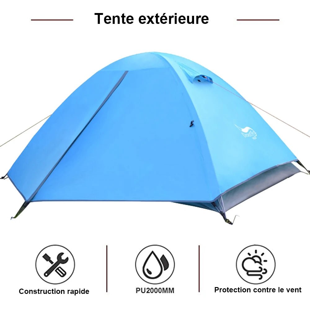 Tente à double - parois 1 à 2 personnes pour la randonnée et le bikepacking "Desert&Fox - S003 - JY - L" - Planète Rando