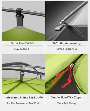 Tente de bivouac autoportante ultralégère pour 2 personnes 1,8kg "3F UL GEAR - TaiJi 2" - Planète Rando