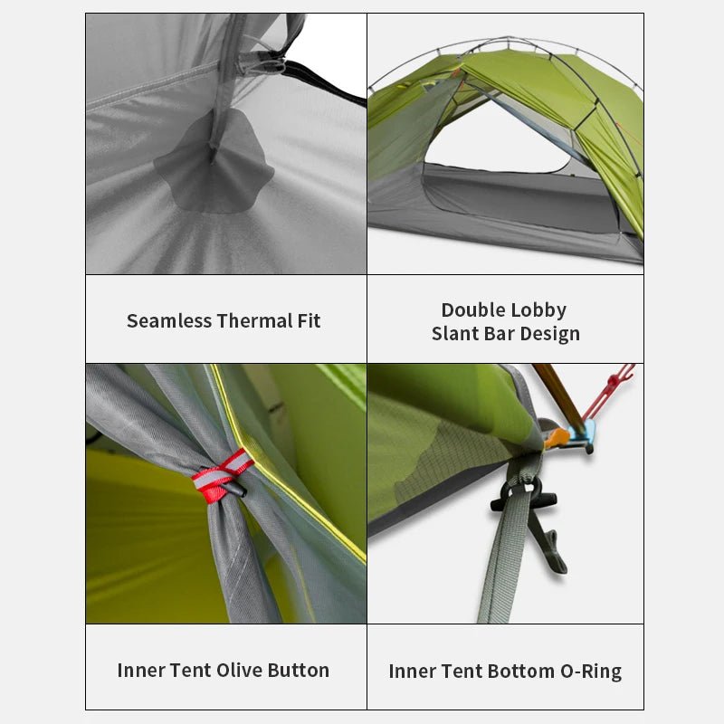 Tente de bivouac autoportante ultralégère pour 2 personnes 1,8kg "3F UL GEAR - TaiJi 2" - Planète Rando
