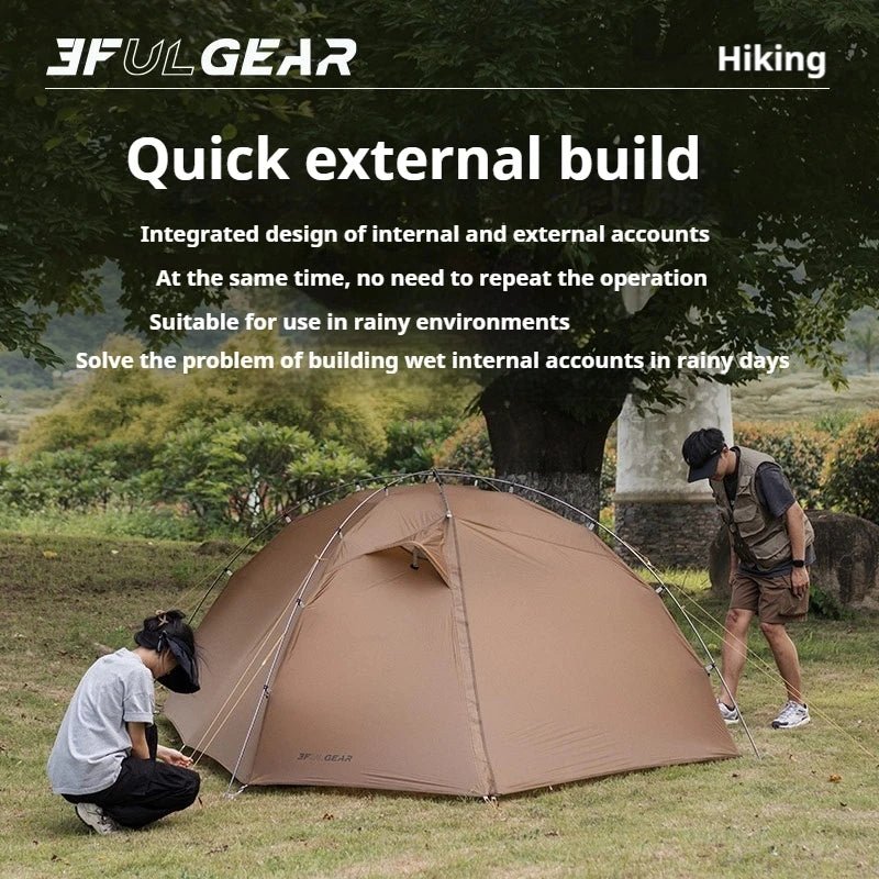 Tente de bivouac autoportante ultralégère pour 3 personnes 2,8kg "3F UL GEAR - TAIJI 3" - Planète Rando