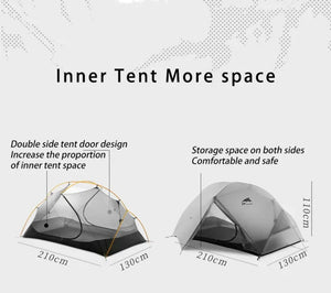 Tente de bivouac / camping double - parois autoportante en nylon ultraléger 15D enduit de silicone "3F UL Gear - Floating Cloud" - Planète Rando